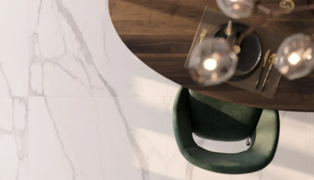 24 x 48 in / 60 x 120 cm La Marca Statuario Nuovo Honed Rectified Glazed Porcelain Tile