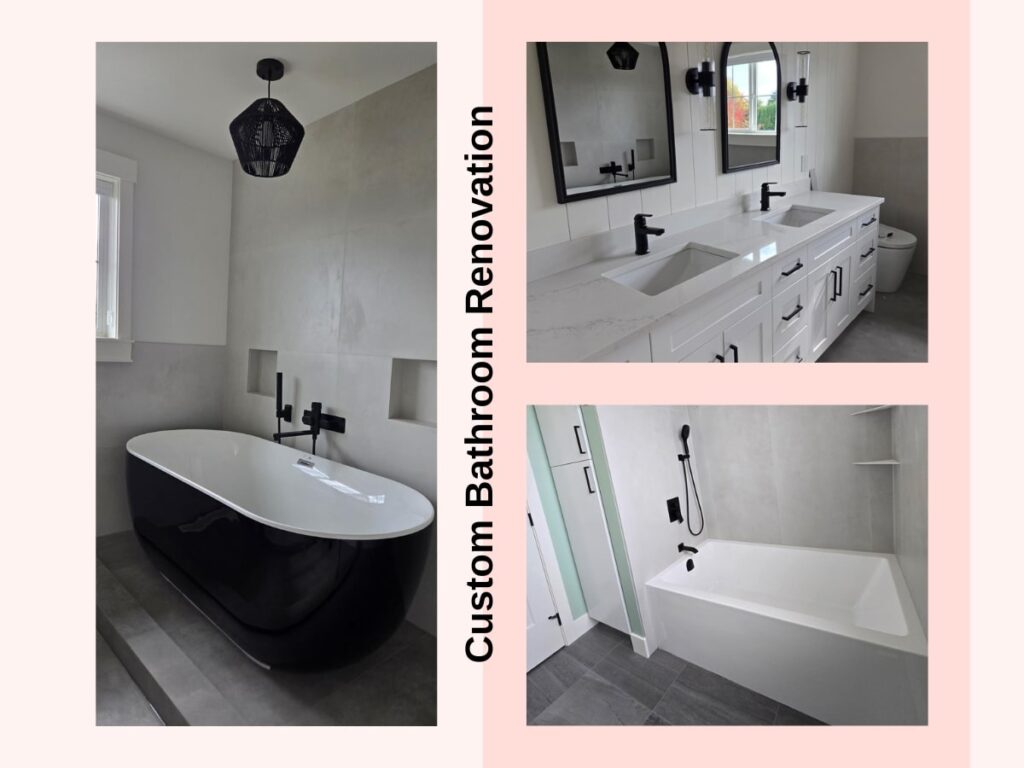 Bright and modern bathroom renovation in White Rock featuring Zero Bianca 24x48 tiles installed by TILEMART.