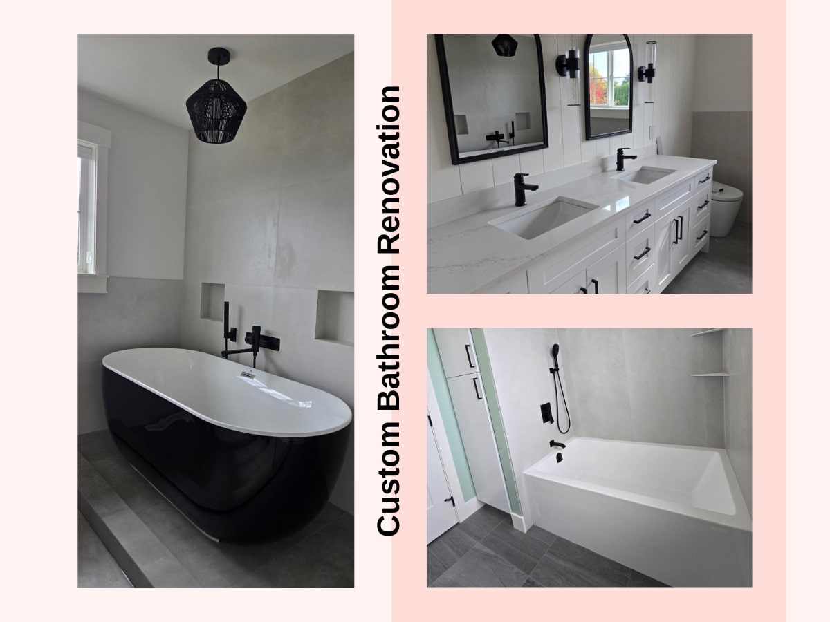 Bright and modern bathroom renovation in White Rock featuring Zero Bianca 24x48 tiles installed by TILEMART.