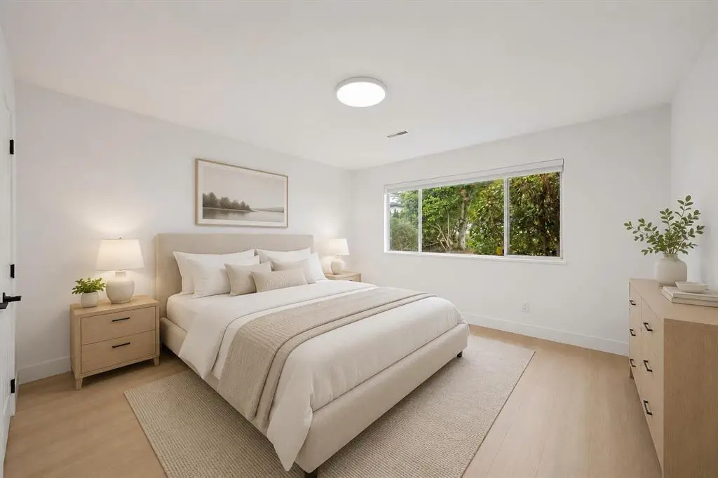 New flooring in renovated White Rock bedroom